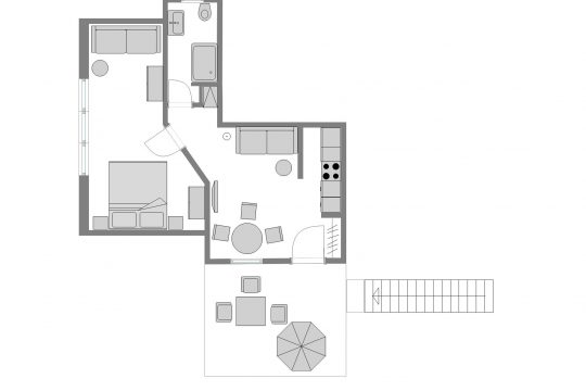 Grundriss mit Dachterrasse